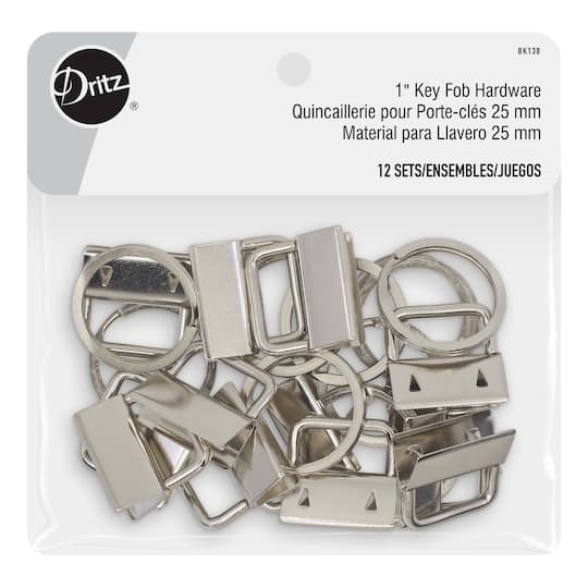 Dritz&#xAE; Silver 1&#x22; Key Fob Hardware, 12ct.